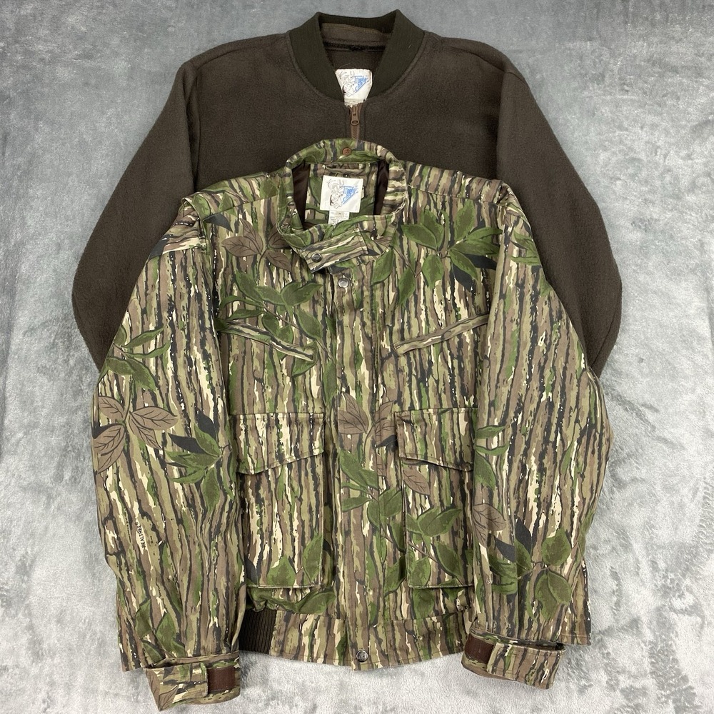 Vintage Trophy Club Jacket Mens Size M 3-In-1 Realtree Camo Hunting Cabin Fall‎